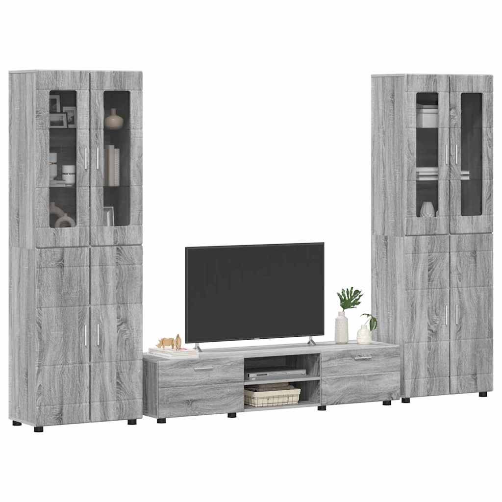 vidaXL TV Cabinet Set FLORIN 3 pcs 150 x 39 x 30 cm Grey Sonoma 3