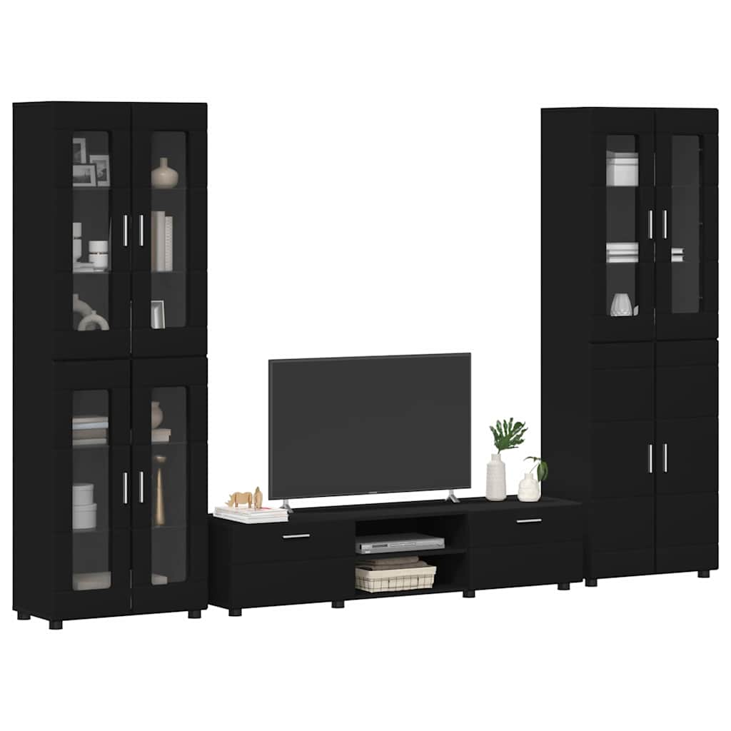 vidaXL TV Cabinet Set FLORIN 3 pcs 150 x 39 x 30 cm Black 3