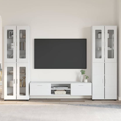 vidaXL TV Cabinet Set FLORIN 3 pcs High Gloss White Engineered Wood 1