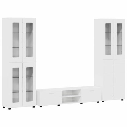 vidaXL TV Cabinet Set FLORIN 3 pcs High Gloss White Engineered Wood 2
