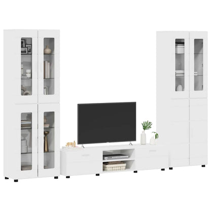 vidaXL TV Cabinet Set FLORIN 3 pcs High Gloss White Engineered Wood 3