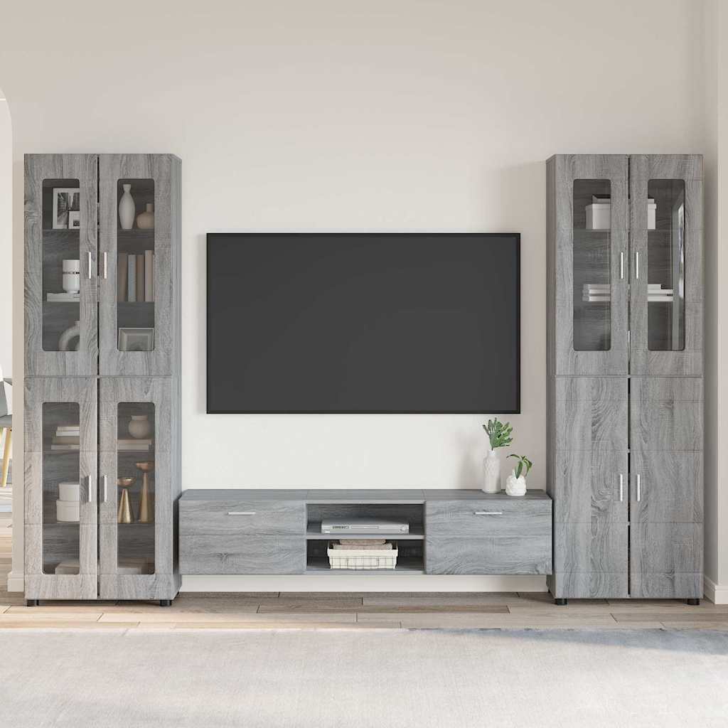 vidaXL TV Cabinet Set FLORIN 3 pcs 150 x 39 x 30 cm Grey Sonoma 1