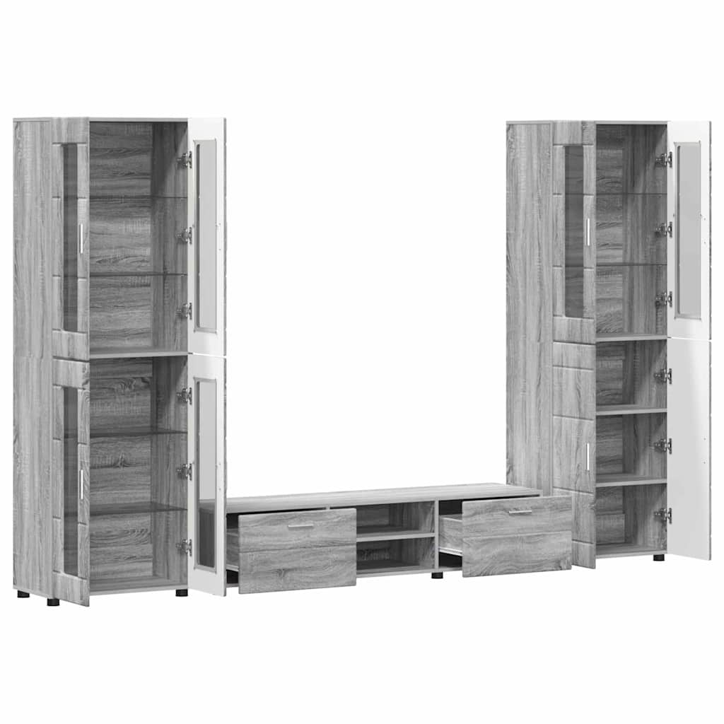 vidaXL TV Cabinet Set FLORIN 3 pcs 150 x 39 x 30 cm Grey Sonoma 5