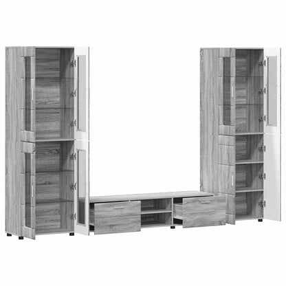 vidaXL TV Cabinet Set FLORIN 3 pcs 150 x 39 x 30 cm Grey Sonoma 5