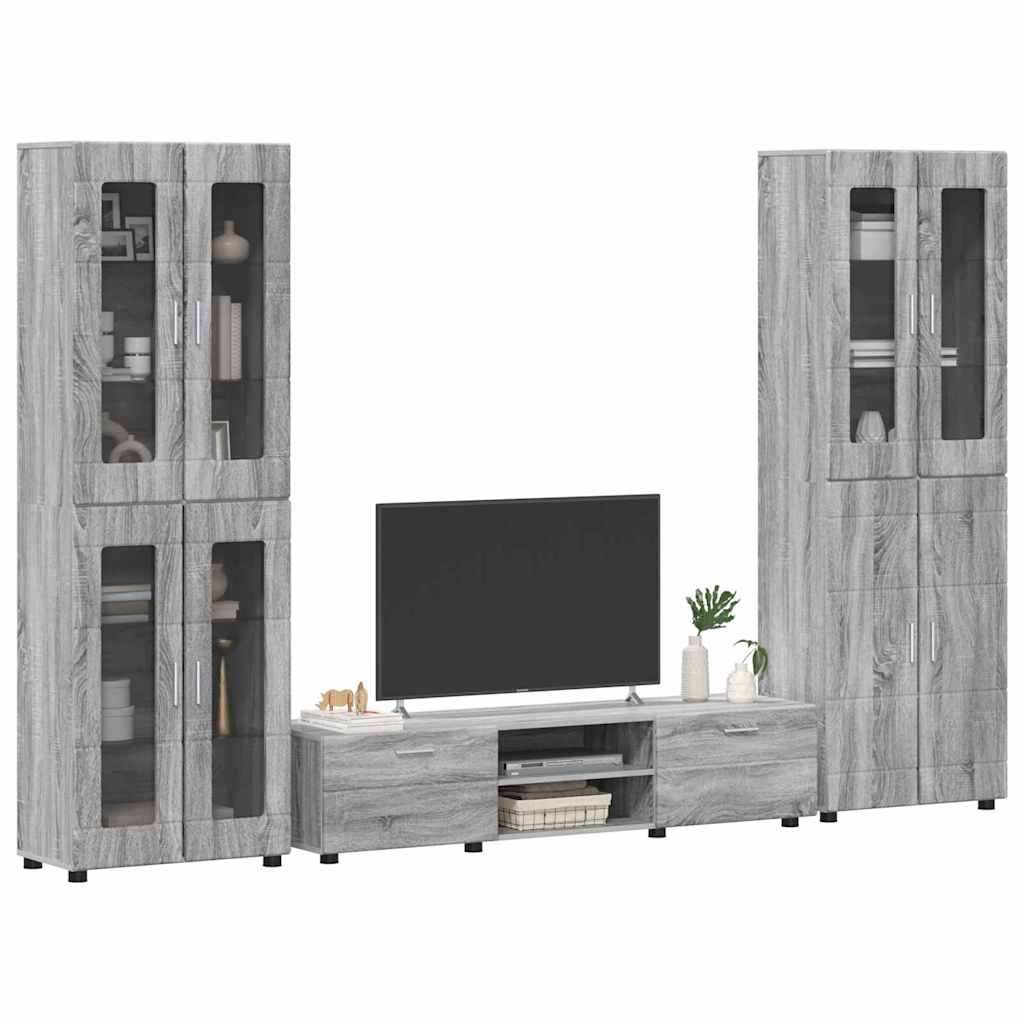 vidaXL TV Cabinet Set FLORIN 3 pcs 150 x 39 x 30 cm Grey Sonoma 3