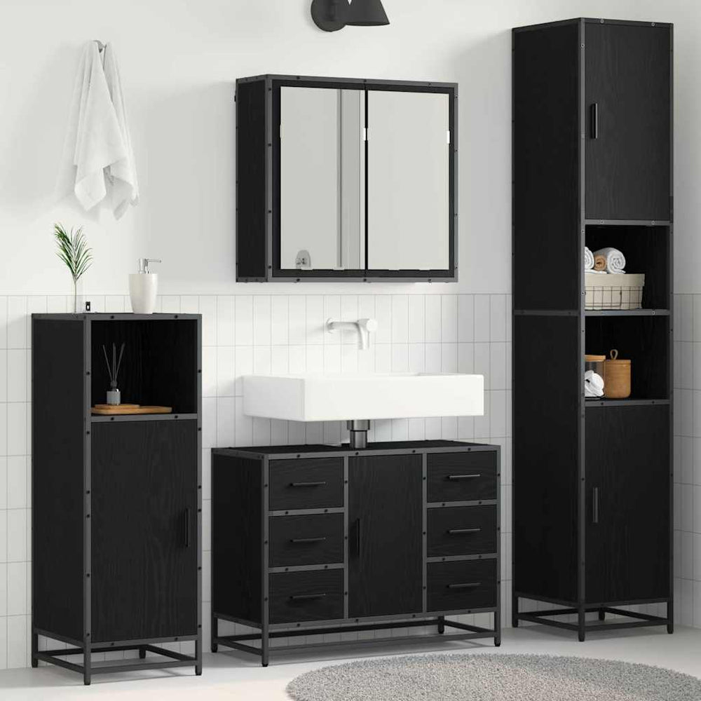 vidaXL 4 Piece Bathroom Furniture Set Engineered Wood