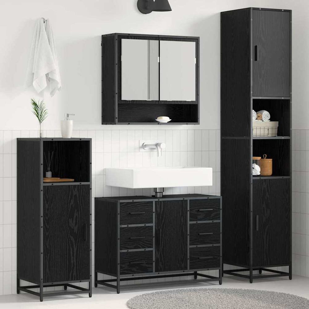 vidaXL 4 Piece Bathroom Furniture Set Engineered Wood