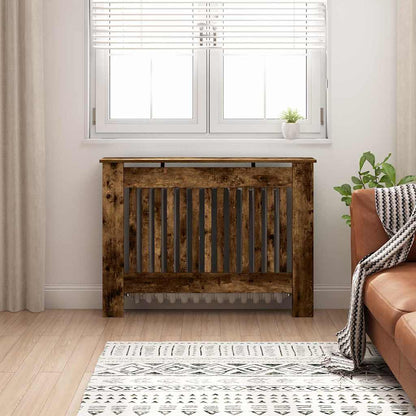 Radiator Cover 112 x 19 x 81.5 cm Engineered Wood Smoked oak