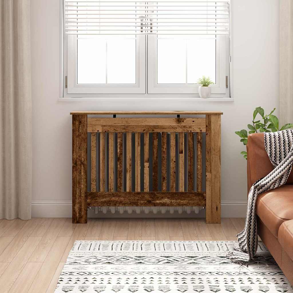 Radiator Cover 112 x 19 x 81.5 cm Engineered Wood Old wood