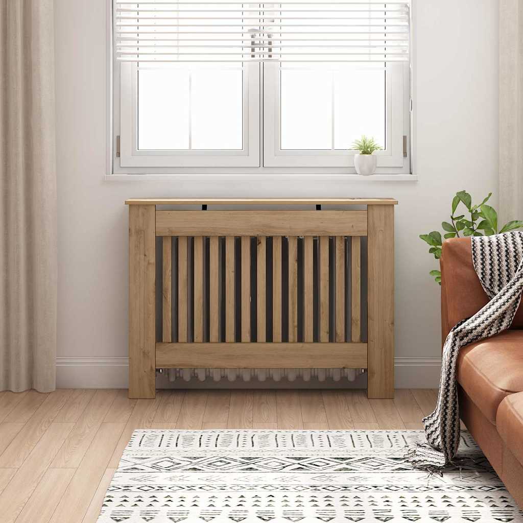Radiator Cover 112 x 19 x 81.5 cm Engineered Wood Artisan oak