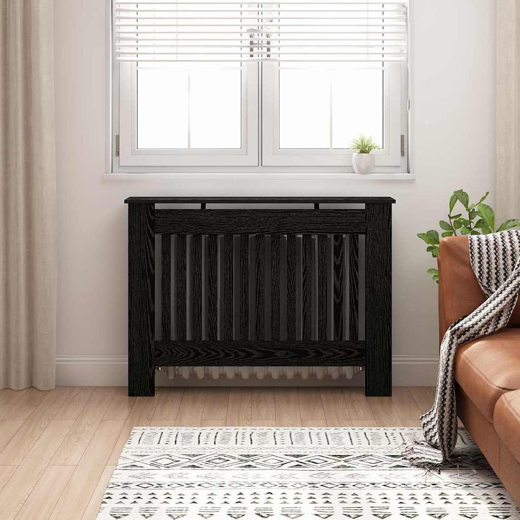 Radiator Cover 112 x 19 x 81.5 cm Engineered Wood Black oak