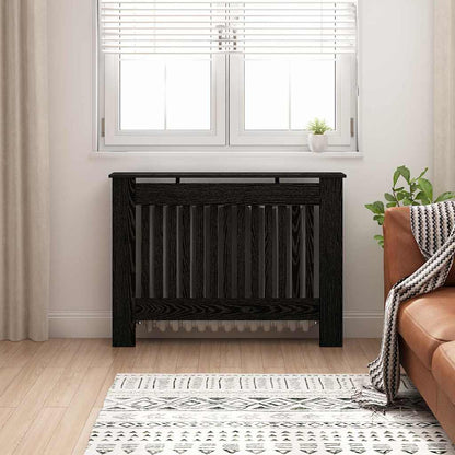 Radiator Cover 112 x 19 x 81.5 cm Engineered Wood Black oak