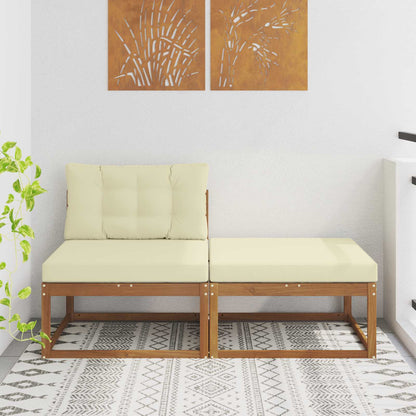 Sectional Sofa Units with Cushion 2 Piece Natural Natural and cream Middle +footstool