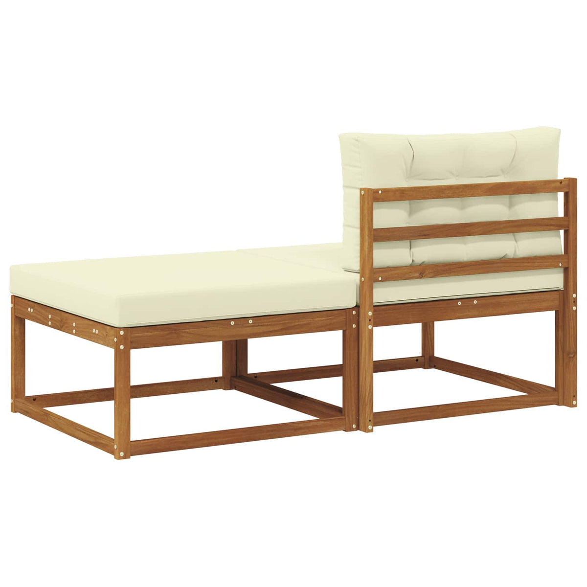 Sectional Sofa Units with Cushion 2 Piece Natural Natural and cream Middle +footstool
