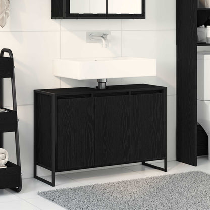 Bathroom Cabinet Engineered Wood Black oak 90 x 30 x 60 cm