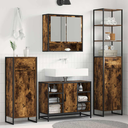 Bathroom Cabinet 40 x 30 x 100 cm Engineered Wood Smoked oak