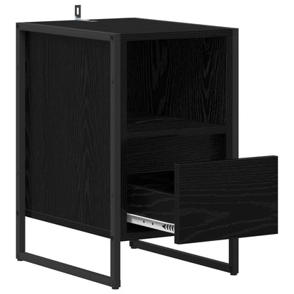 Bedside Table 39.5 x 30 x 50 cm Engineered Wood Black oak