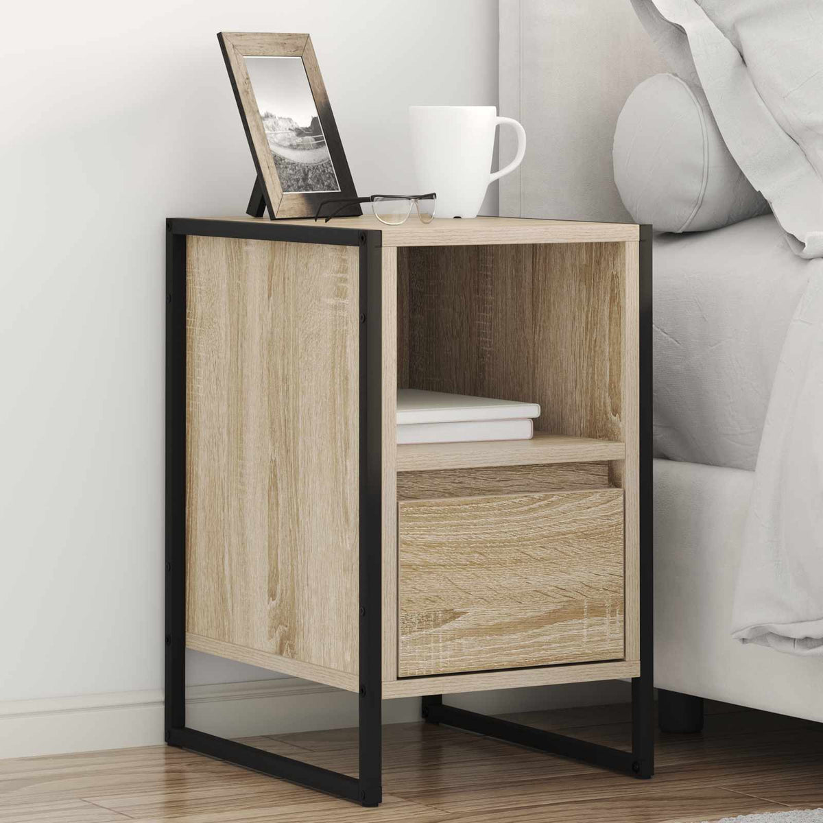 Bedside Table 39.5 x 30 x 50 cm Engineered Wood Sonoma oak