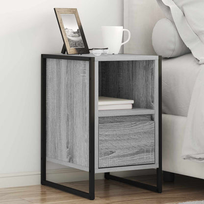 Bedside Table 39.5 x 30 x 50 cm Engineered Wood Grey sonoma
