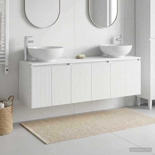 vidaXL Bathroom Cabinet Set 3 pcs White 49.5 x 44.5 x 65 cm 1