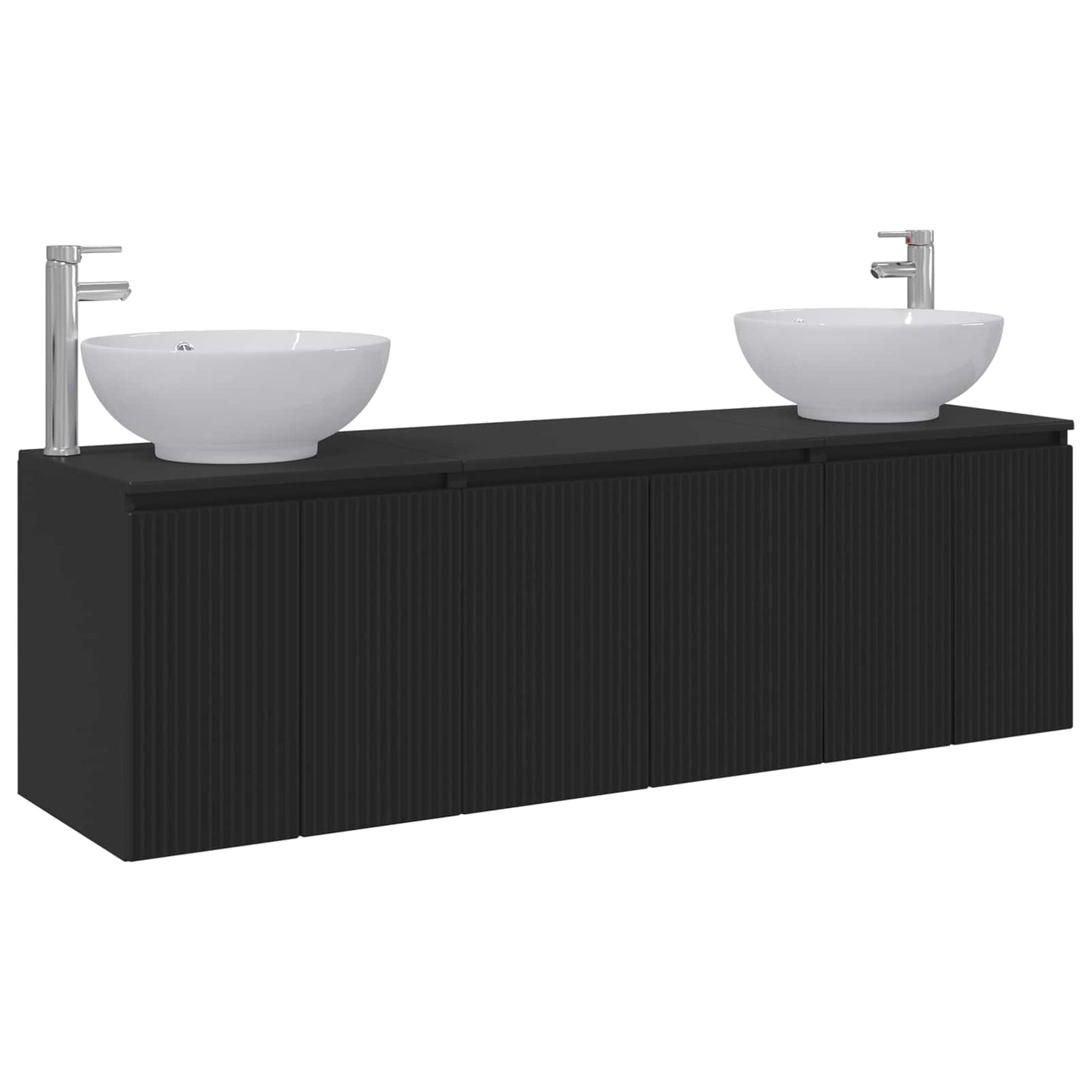 vidaXL Bathroom Cabinet Set 3 pcs Black 49.5 x 44.5 x 65 cm 2
