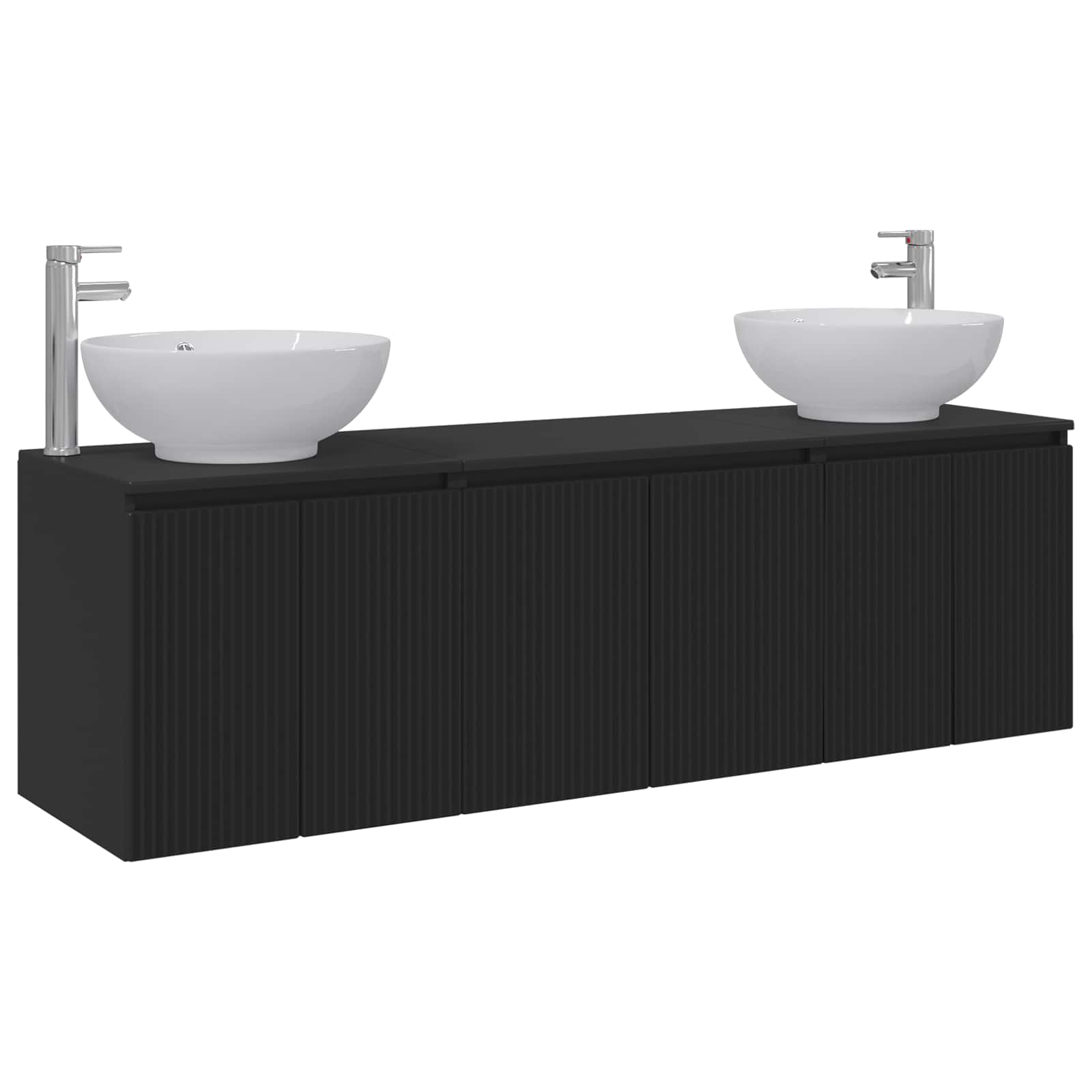 vidaXL Bathroom Cabinet Set 3 pcs Black 49.5 x 44.5 x 65 cm 2