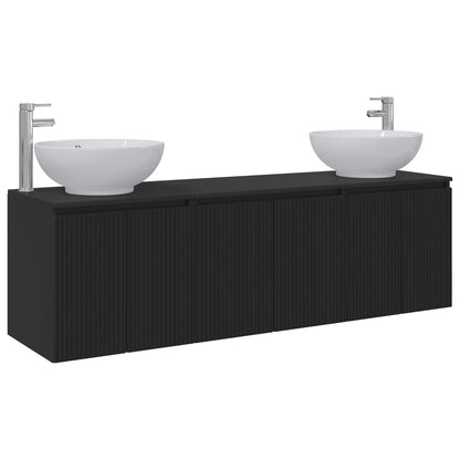 vidaXL Bathroom Cabinet Set 3 pcs Black 49.5 x 44.5 x 65 cm 2