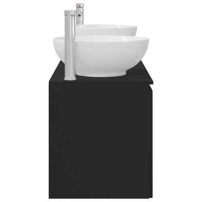 vidaXL Bathroom Cabinet Set 3 pcs Black 49.5 x 44.5 x 65 cm 6