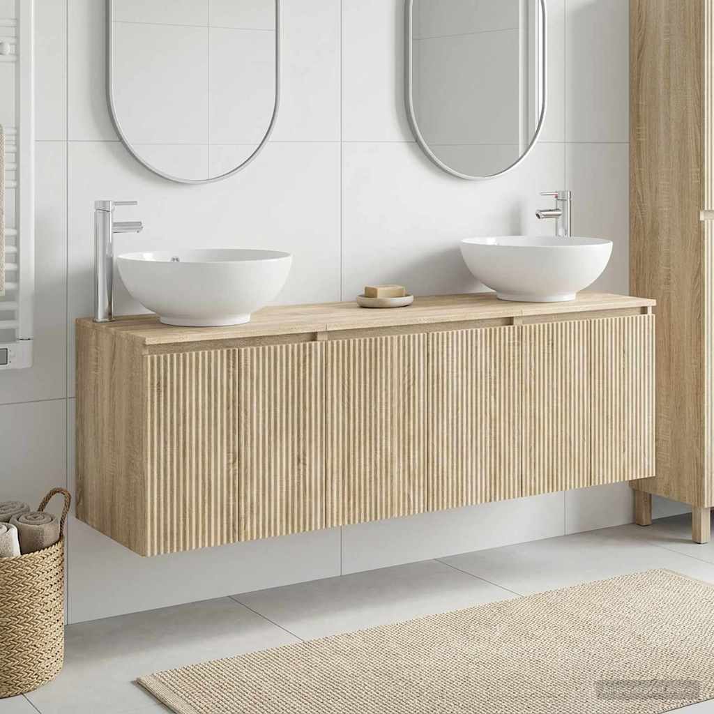 vidaXL Bathroom Cabinet Set 3 pcs Sonoma Oak 49.5 x 44.5 x 65 cm 1
