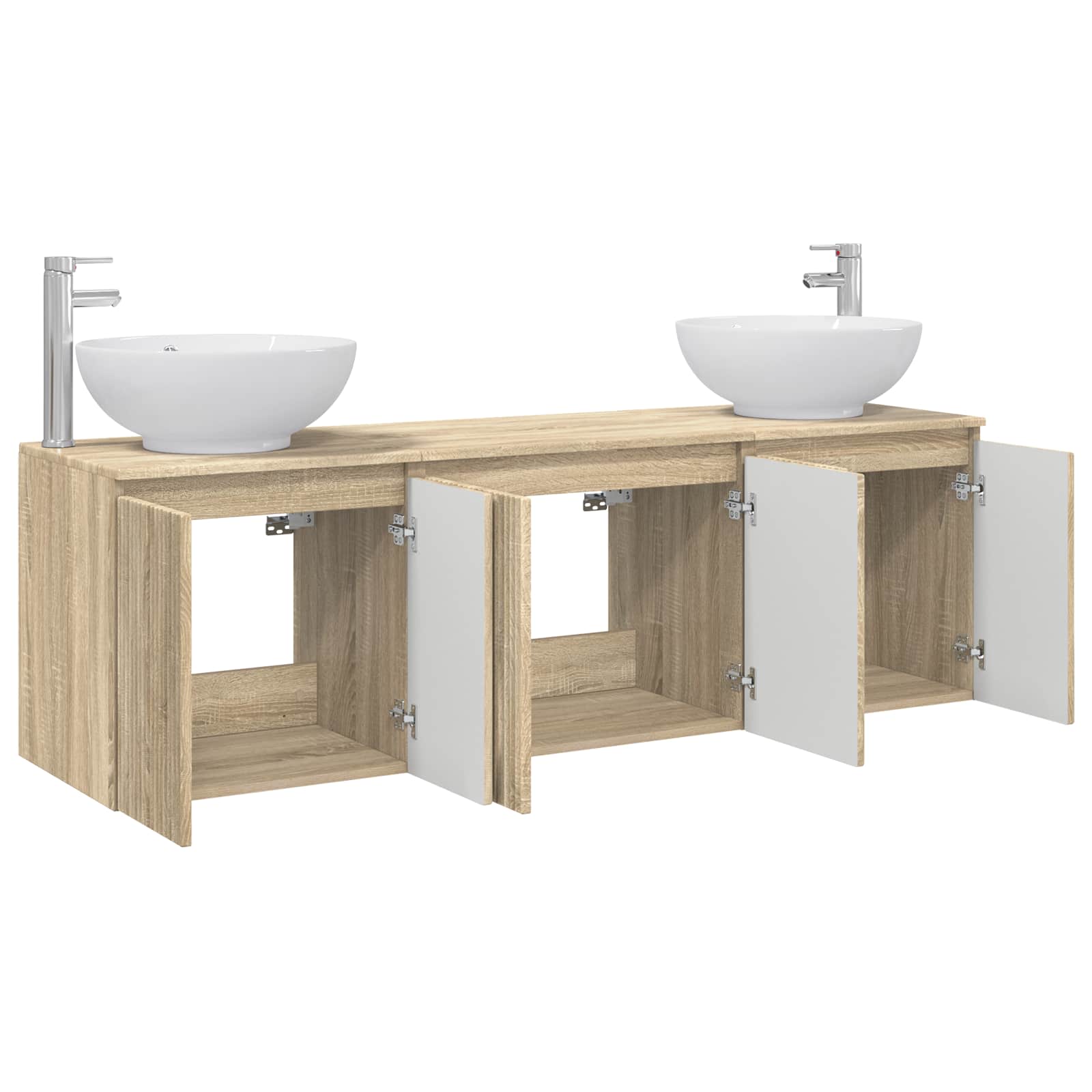vidaXL Bathroom Cabinet Set 3 pcs Sonoma Oak 49.5 x 44.5 x 65 cm 3