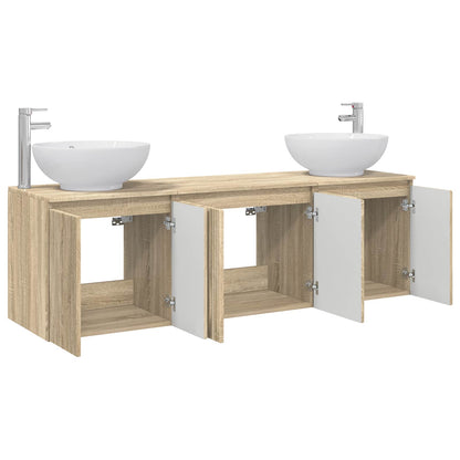 vidaXL Bathroom Cabinet Set 3 pcs Sonoma Oak 49.5 x 44.5 x 65 cm 3