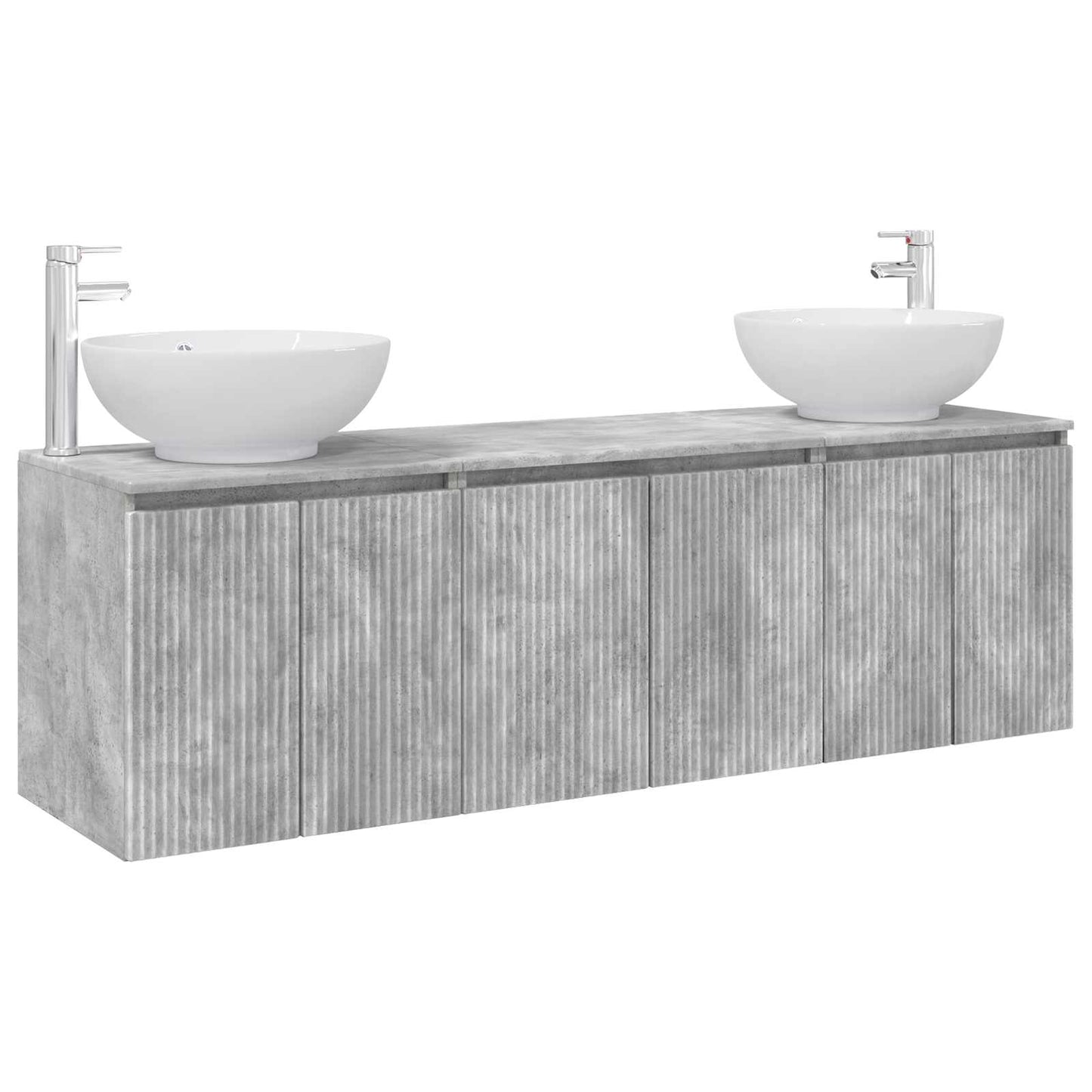 vidaXL Bathroom Cabinet Set 3 pcs Concrete Grey 49.5 x 44.5 x 65 cm 2