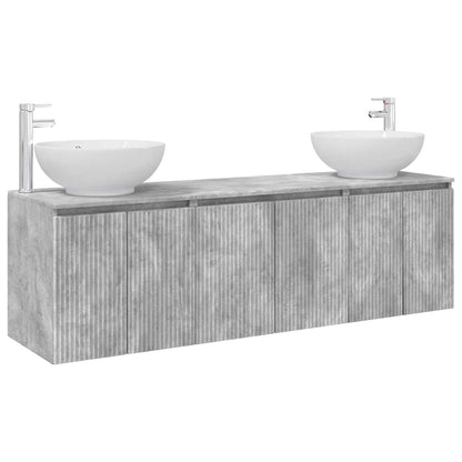 vidaXL Bathroom Cabinet Set 3 pcs Concrete Grey 49.5 x 44.5 x 65 cm 2