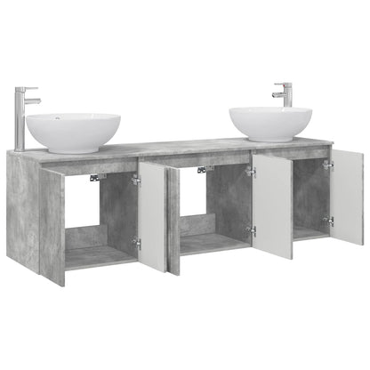 vidaXL Bathroom Cabinet Set 3 pcs Concrete Grey 49.5 x 44.5 x 65 cm 3