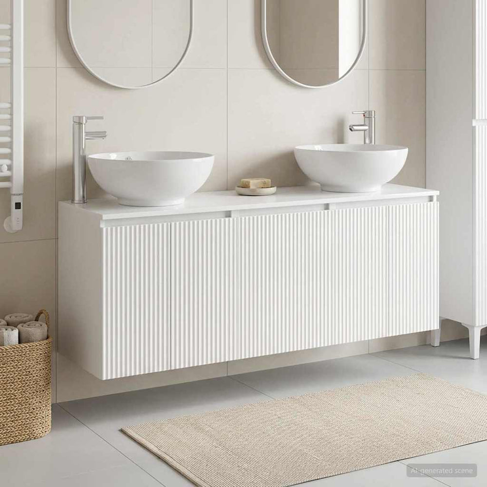 vidaXL Bathroom Cabinet Set 3 pcs High Gloss White 49.5 x 44.5 x 65 cm