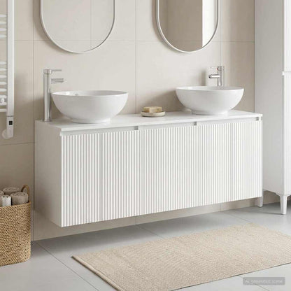 vidaXL Bathroom Cabinet Set 3 pcs High Gloss White 49.5 x 44.5 x 65 cm 1