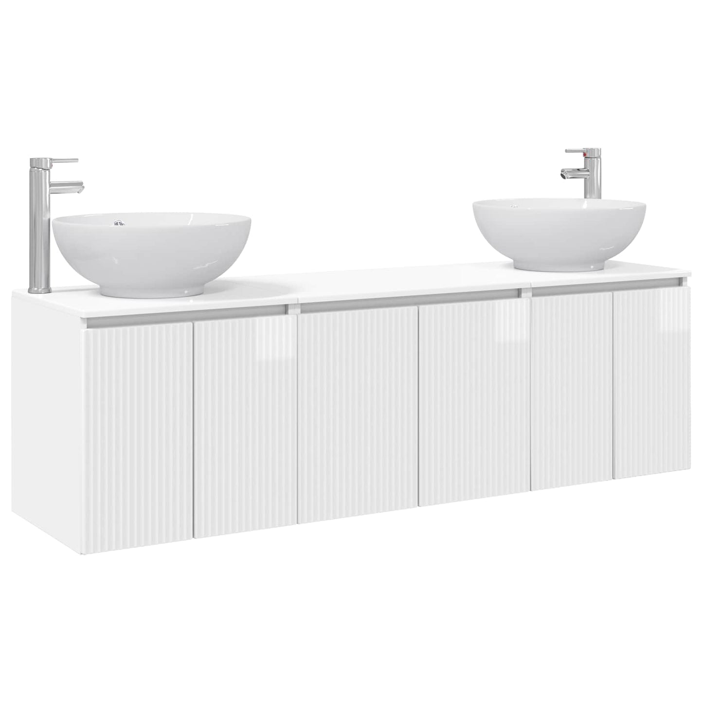 vidaXL Bathroom Cabinet Set 3 pcs High Gloss White 49.5 x 44.5 x 65 cm 2
