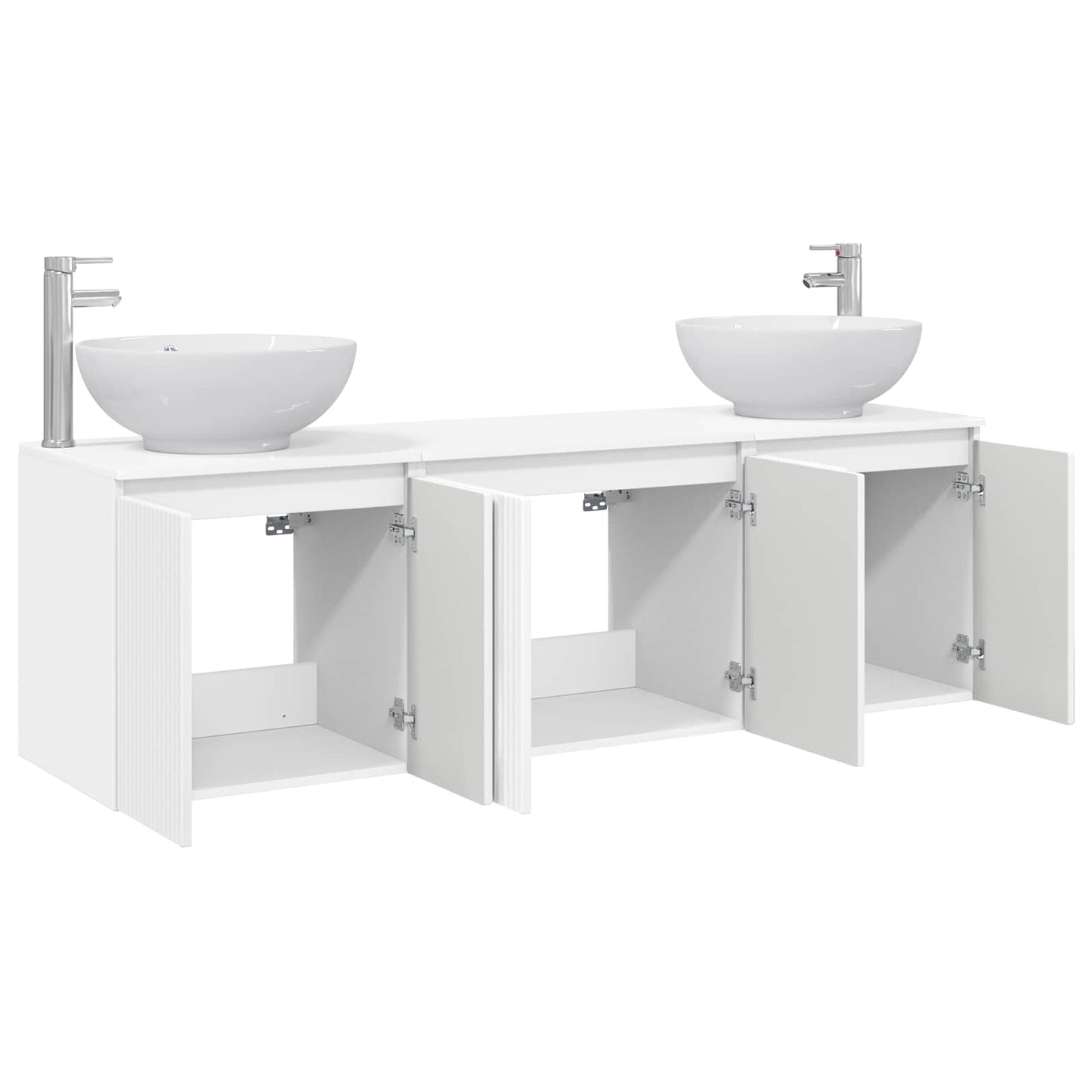 vidaXL Bathroom Cabinet Set 3 pcs High Gloss White 49.5 x 44.5 x 65 cm 3