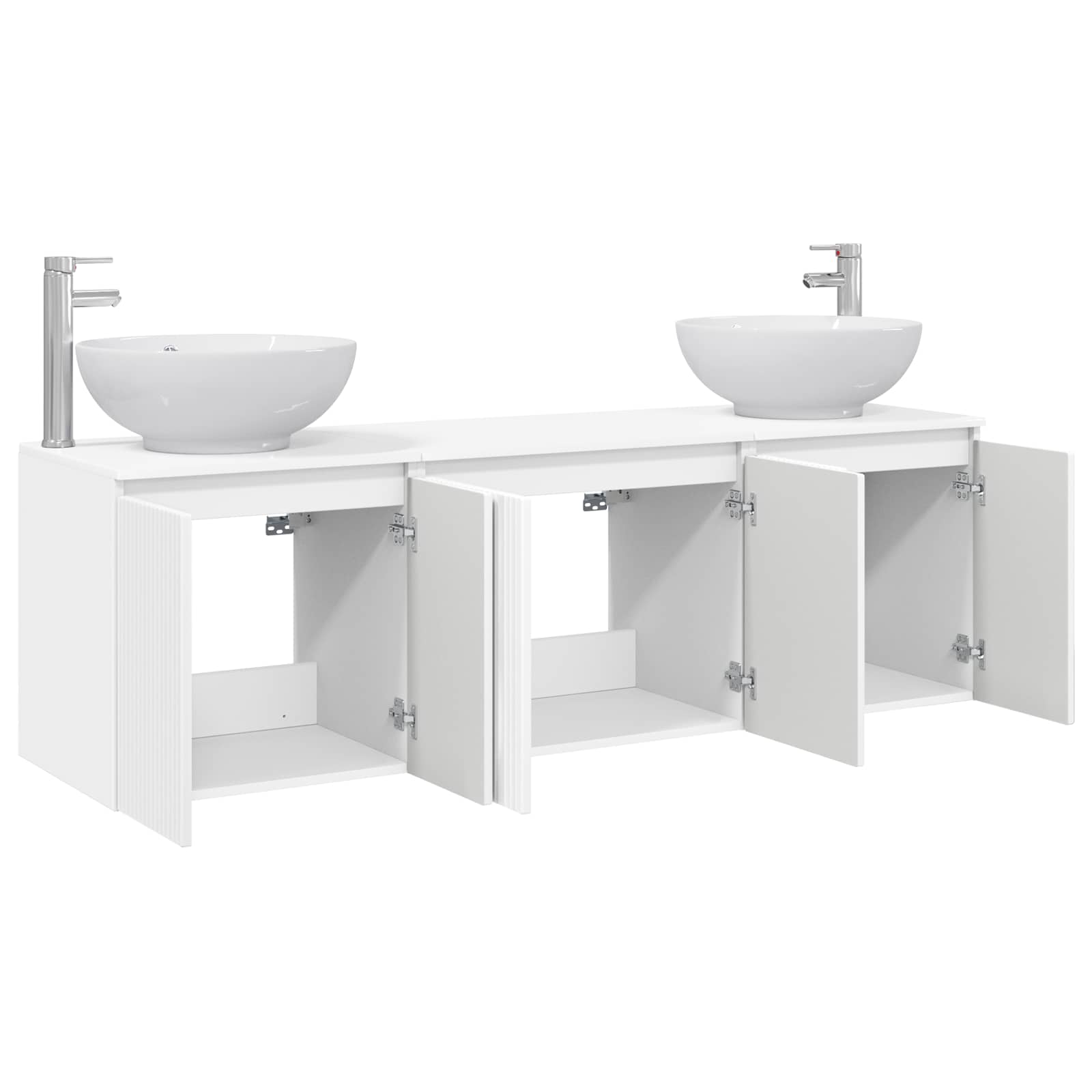 vidaXL Bathroom Cabinet Set 3 pcs High Gloss White 49.5 x 44.5 x 65 cm 3