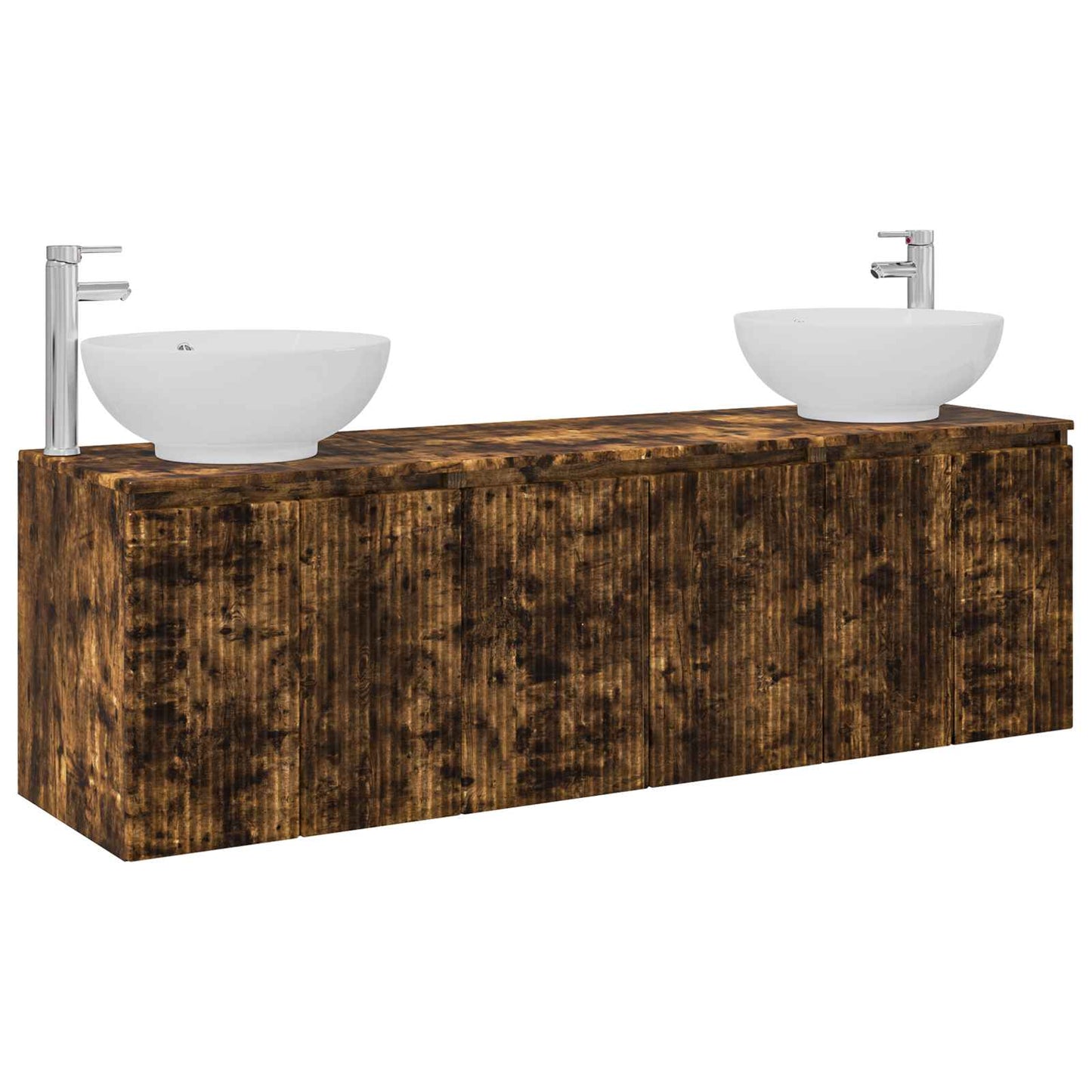 vidaXL Bathroom Cabinet Set 3 pcs Smoked Oak 49.5 x 44.5 x 65 cm 2