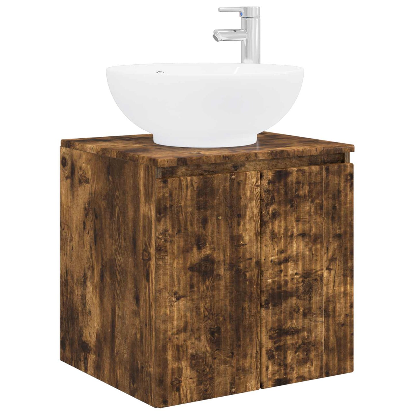 vidaXL Bathroom Cabinet Set 3 pcs Smoked Oak 49.5 x 44.5 x 65 cm 4