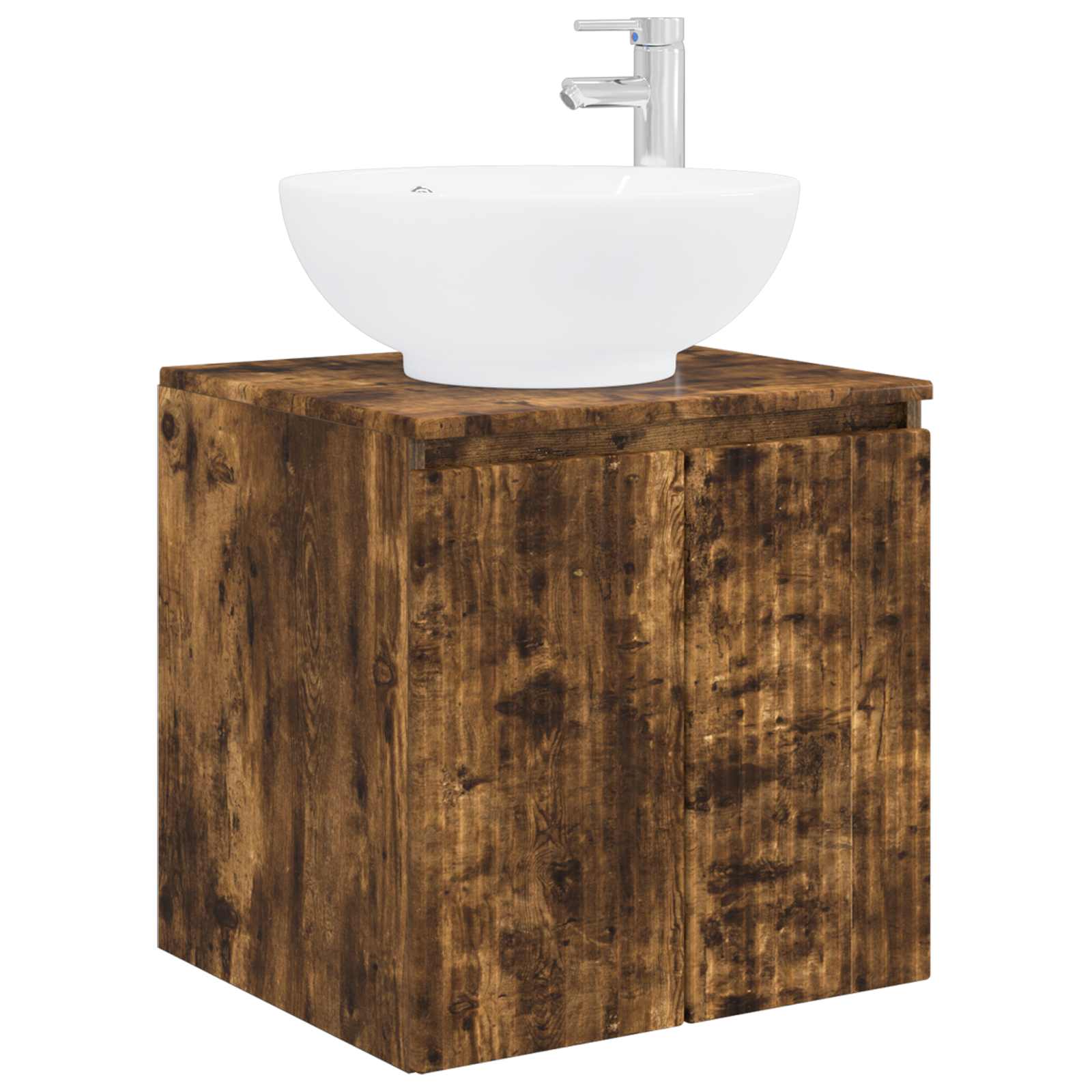 vidaXL Bathroom Cabinet Set 3 pcs Smoked Oak 49.5 x 44.5 x 65 cm 4