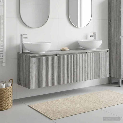 vidaXL Bathroom Cabinet Set 3 pcs Grey Sonoma 49.5 x 44.5 x 65 cm 1