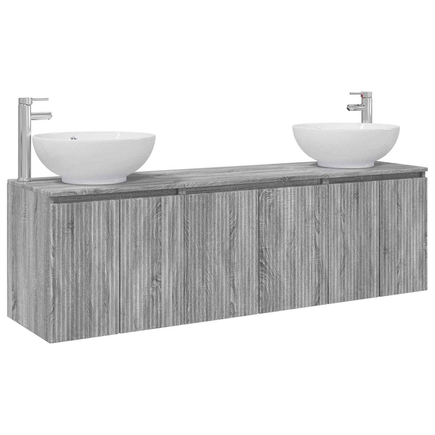 vidaXL Bathroom Cabinet Set 3 pcs Grey Sonoma 49.5 x 44.5 x 65 cm 2