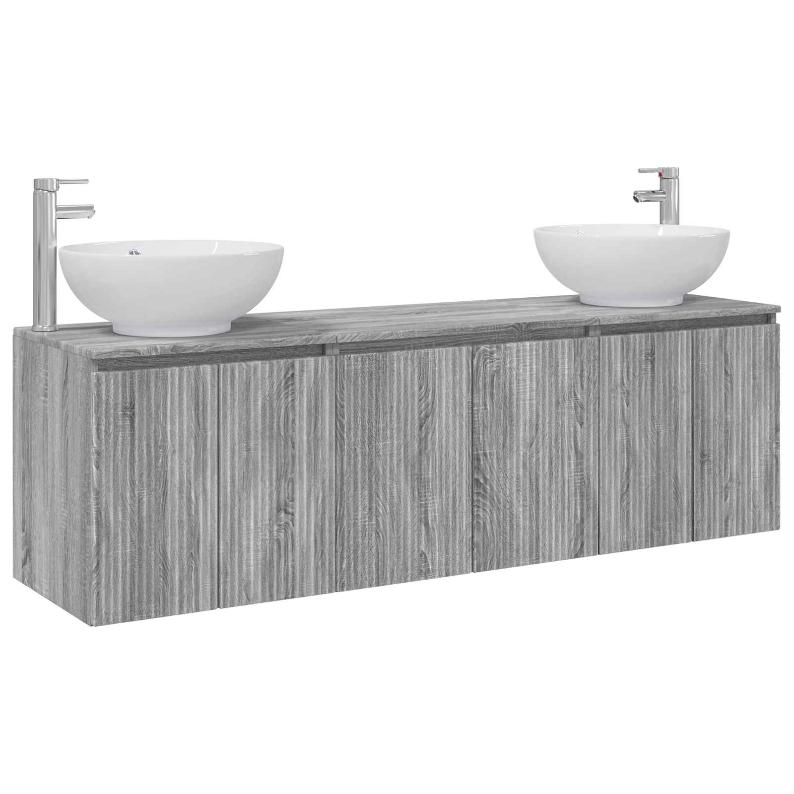 vidaXL Bathroom Cabinet Set 3 pcs Grey Sonoma 49.5 x 44.5 x 65 cm 2