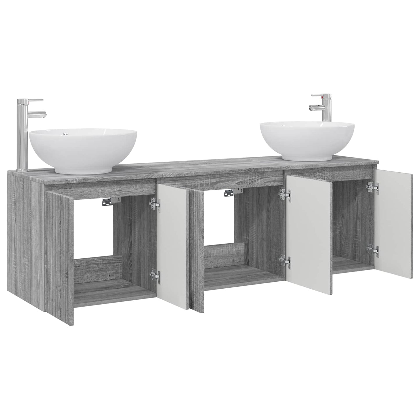 vidaXL Bathroom Cabinet Set 3 pcs Grey Sonoma 49.5 x 44.5 x 65 cm 3