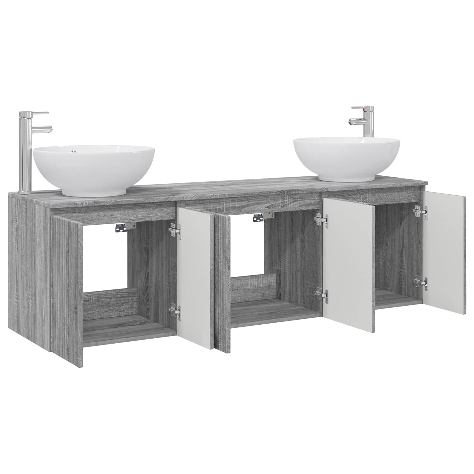 vidaXL Bathroom Cabinet Set 3 pcs Grey Sonoma 49.5 x 44.5 x 65 cm 3
