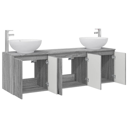 vidaXL Bathroom Cabinet Set 3 pcs Grey Sonoma 49.5 x 44.5 x 65 cm 3
