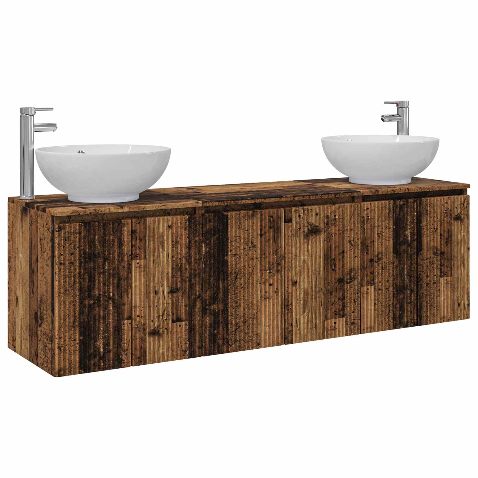 vidaXL Bathroom Cabinet Set 3 pcs Old Wood 49.5 x 44.5 x 65 cm 2