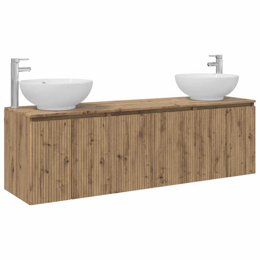 vidaXL Bathroom Cabinet Set 3 pcs Artisan Oak 49.5 x 44.5 x 65 cm 2